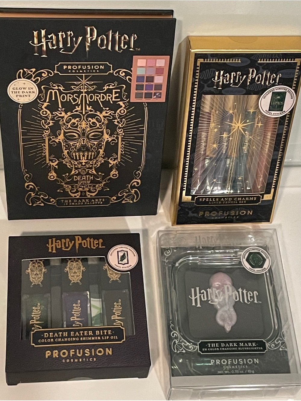 Harry Potter Profusion Cosmetics Dark Arts Set Palette Lip Oil Blush Liner